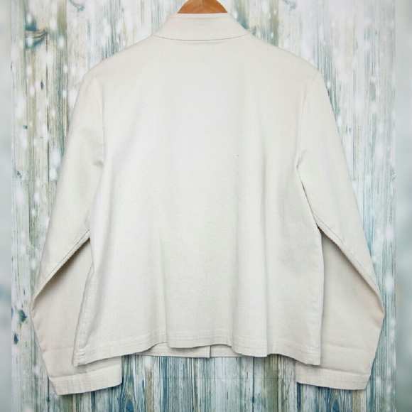 Eileen Fisher snap front jacket off white LP - Picture 2 of 7